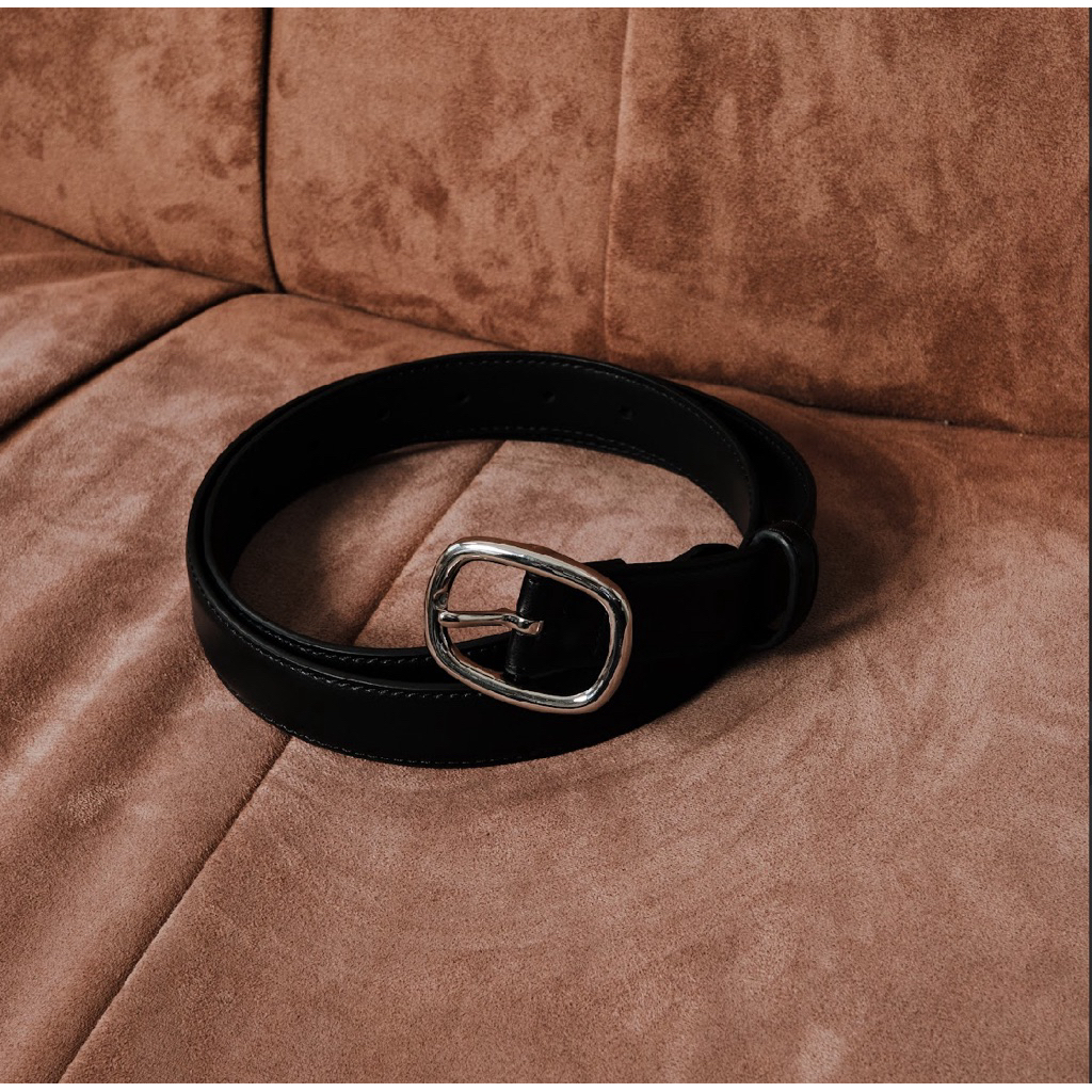 oval belt genuine leather เข็มขัดหนังแท้ basicselected