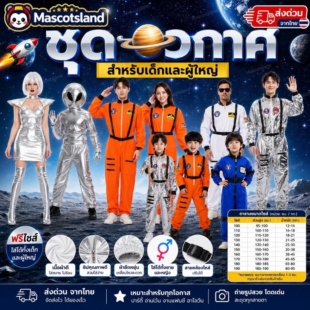ชุดอวกาศ🛸ชุดนาซ่า🚀ชุดมิลเลเนียม