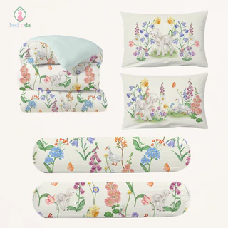 BEDRIDA ชุดผ้าปูที่นอนครบเซ็ต พร้อมผ้านวมพิมพ์ลายทูโทน Little Garden Collection