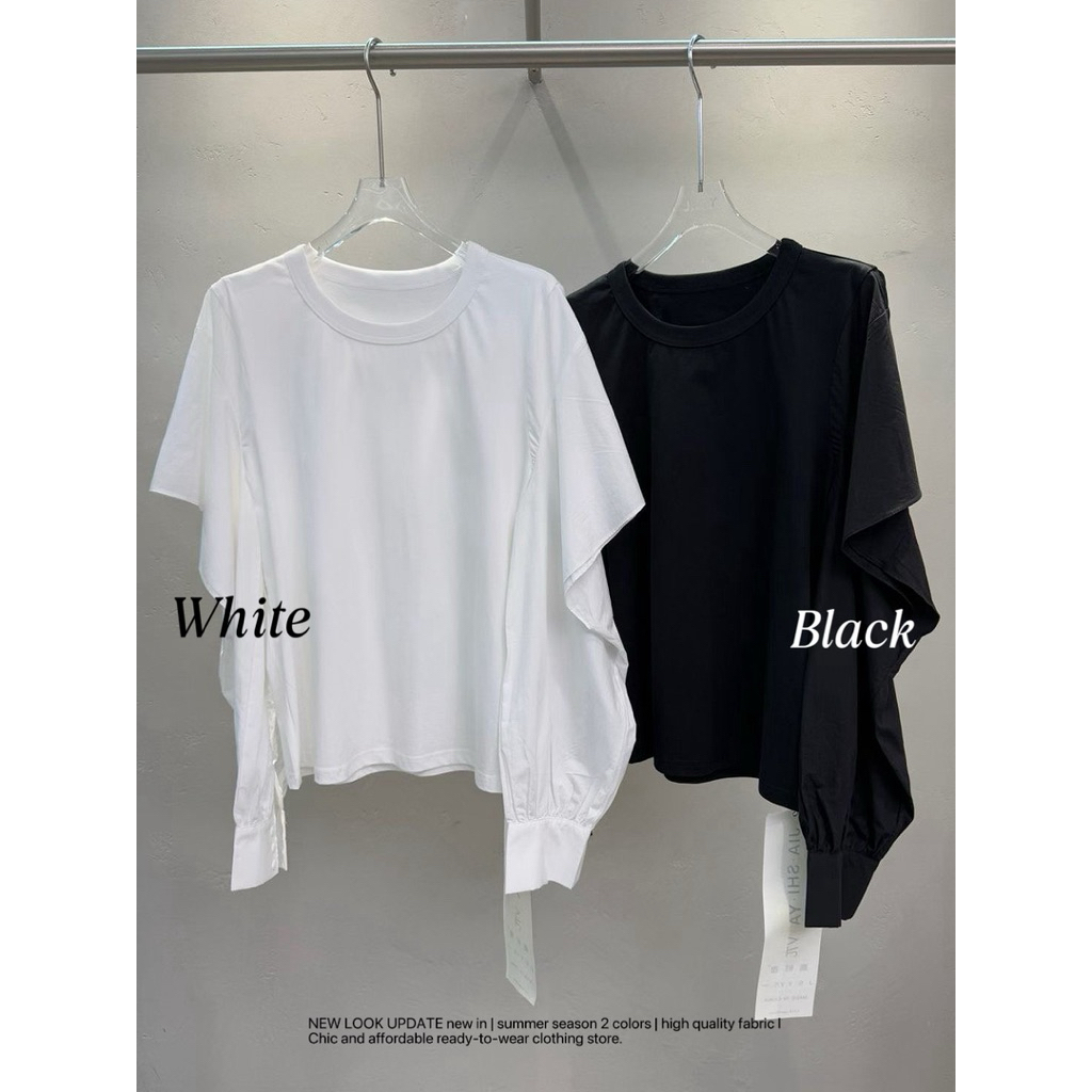 25SUMMER T66 - เสื้อยืดแขนยาวระบายแขน
