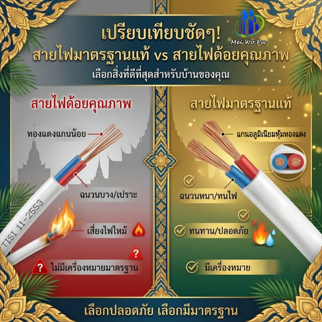 สายไฟทนอุณหภูมิสูง RVVB 2 แกน แบบแบน สีขาว ขนาด 2.5/4 รูปที่ 4