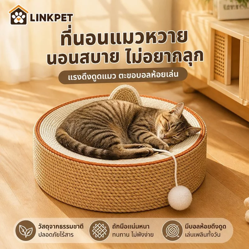 ฝนเล็บแมว ที่นอนของเล่นแมว ลับเล็บแมว กระดาษลูกฟูกความหนาแน่นสูง ทนต่อการสึกหรอ Trackless นาโนกาว