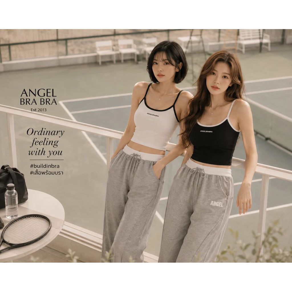 AngelBraBra เสื้อมกล้ามสายเดี่ยวพร้อมบรา รุ่น Mumii