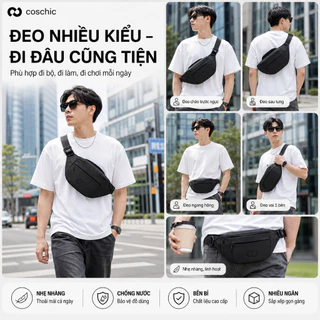 กระเป๋าคาดอก COSCHIC สำหรับผู้ชาย กระเป๋าคาดเอวแฟชั่น ช่องเยอะ ใส่มือถือ กระเป๋าสตางค์ได้ครบ