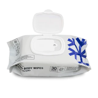 pastel cooling body wipes 30 pcs. พาสเทล ผ้าเช็ดทำความสะอาดผิวกาย สูตรเย็น 30 แผ่น