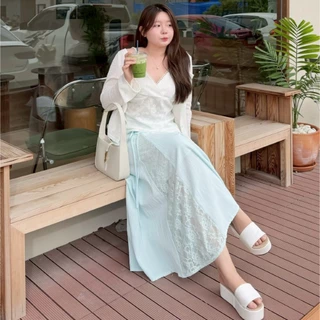 Posy Maxi Linen Skirt กระโปรงยาวผ้าลินิน