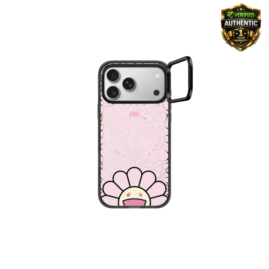 CASETiFY Takashi Murakami Smile (Pink) Impact Ring Stand Case | สำหรับ iPhone 17 Pro Max | ของแท้