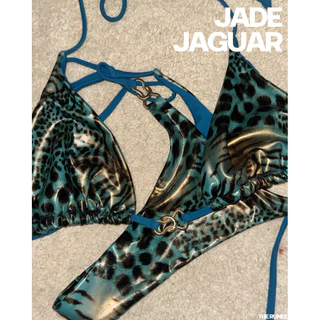 JADE JAGUAR 🐆🌊 บิกินี่ Luminous Shimmer โทน Jade & Bronze กางเกงทรง thong ปิดน้อย