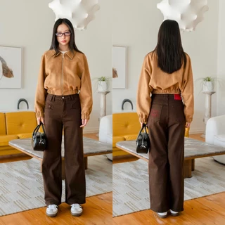 [พร้อมส่ง] CHUUCHOP (XS-4XL) - Rocky road jeans กางเกงยีนส์เอวสูง ผ้ายืด ทรงสวย ลุคมินิมอล ใส่สบาย (C9100)