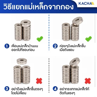 KACHA แม่เหล็กแรงสูง แม่เหล็กนีโอไดเมียม กลมแบนมีรู สำหรับยึดสกรู Neodymium Magnet (NdFeB)
