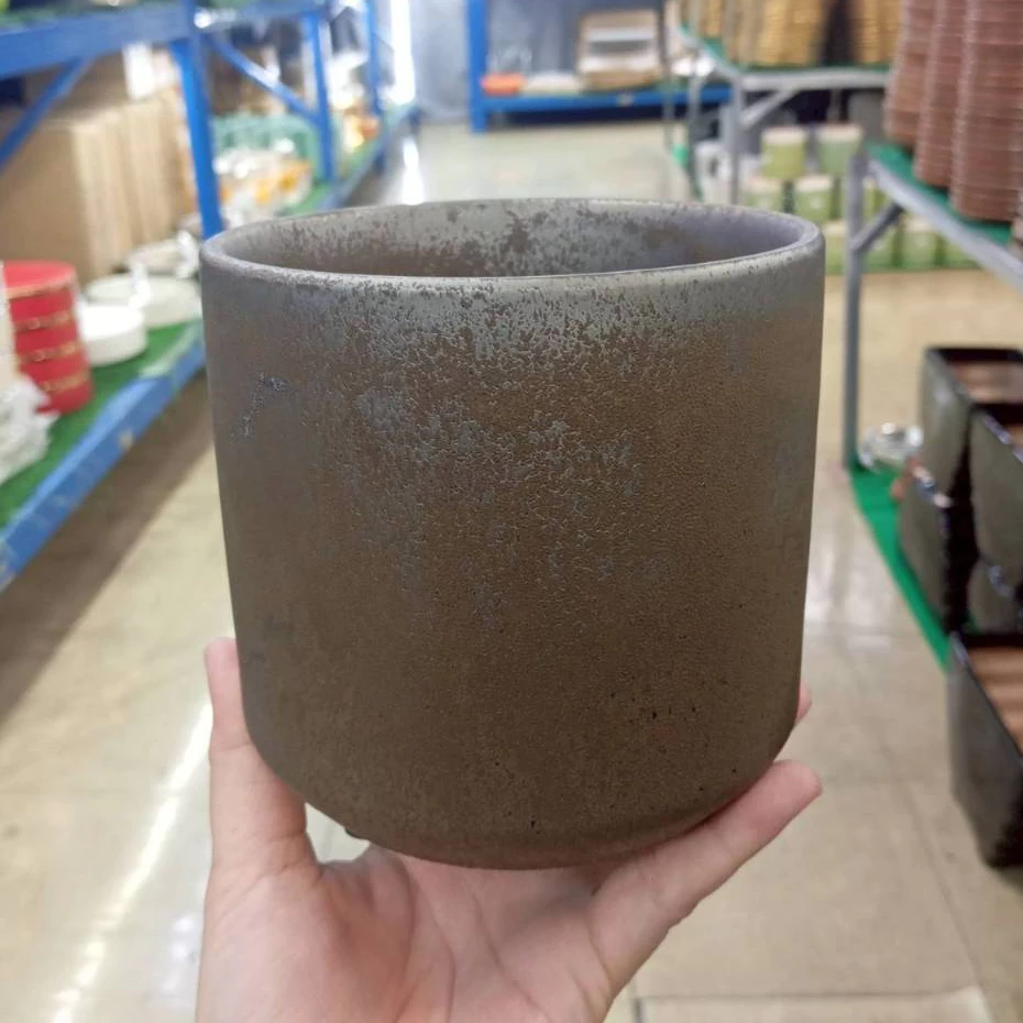 กระถางต้นไม้ ขนาด 12 cm ใบเล็ก เจาะรูแล้ว กระถางเคคตัส แต่งโต๊ะอาหาร แต่งบ้าน แต่งสวน ทำจากเซรามิคเกรดดี