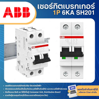 ABB S202M เซอร์กิตเบรกเกอร์ MCB แบบเกาะราง DINRAIL 2P 6A 10A 16A 20A 25A 32A 40A 50A 63A 10KA