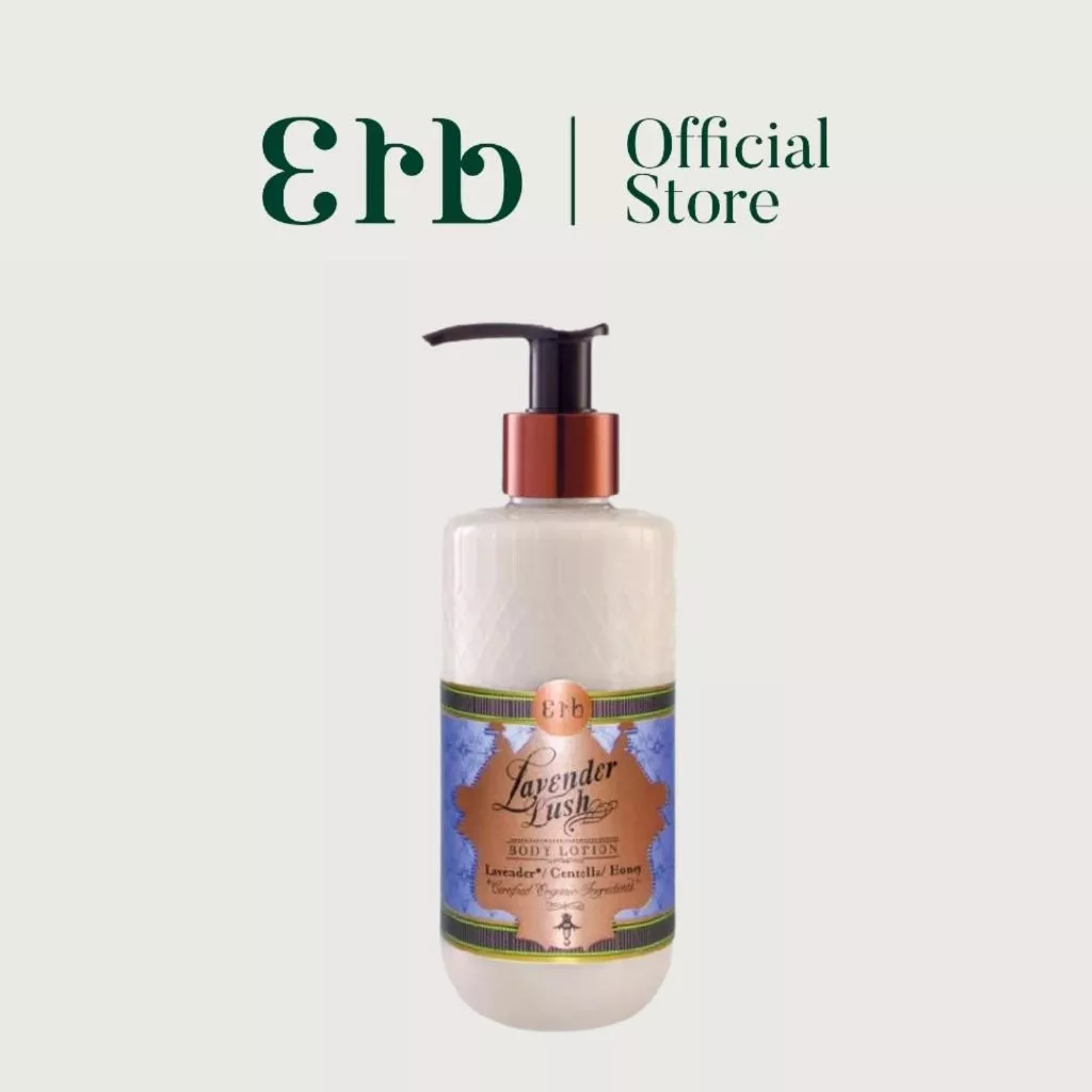 Erb Lavender Lush Body Lotion 230 ml. เอิบ โลชั่นทาบำรุงผิว กลิ่นลาเวนเดอร์และเซนเทลลา ผิวนุ่มชุ่มชื้น มีชีวิตชีวา