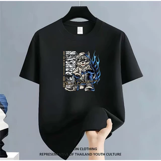 【พร้อมส่ง】 คอกลม แขนสั้น ทรงโอเวอร์ไซส์ เสื้อยืด ใส่ได้ทั้งชายหญิง ลายเครื่องดื่ม ผ้าฝ้ายแท้