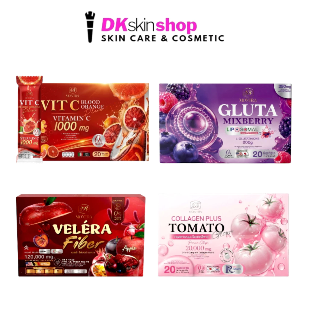 มนตรา วิต ซี บลัด ออเรนจ์/กลูต้า มิกซ์เบอรี่ผลิตภัณฑ์เสริมอาหาร Montra Dietary Supplement Product (ปริมาณ 10g. x 20ซอง)