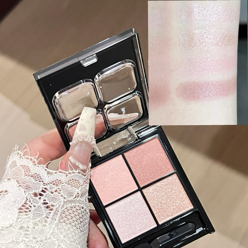 MV-RD อายแชโดว์ พาเลทตา 4 สี เนื้อใยไหม ประกายชิมเมอร์ สีสวย ติดทน กันน้ำ กันเหงื่อ