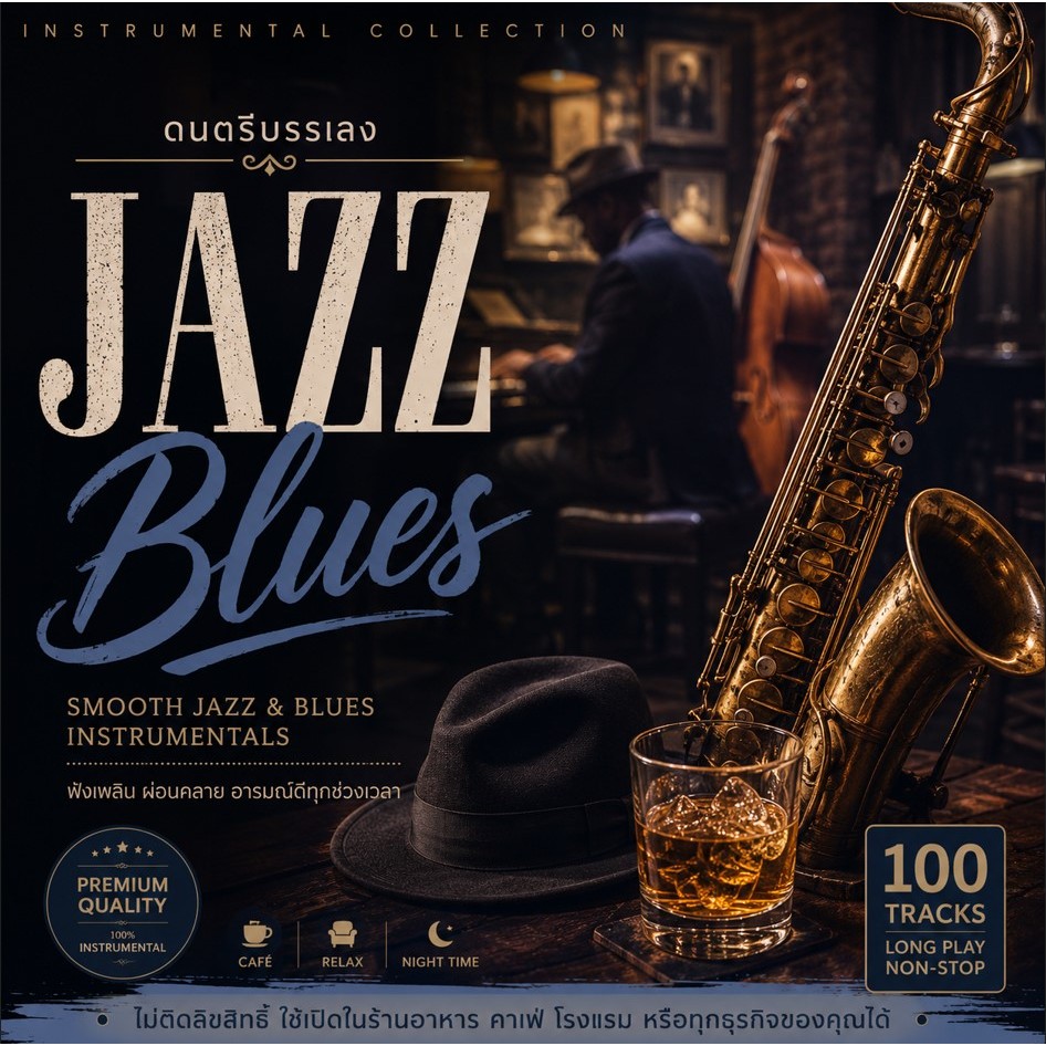 MP3 ดนตรีบรรเลง Jazz Blues (แผ่น CD , USB แฟลชไดร์ฟเพลง ไม่ติดลิขสิทธิ์)