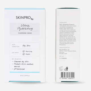 SKINPRO Rx DUO ดูแลผิวแห้งขาดน้ำ Ultra Hydrating Cleansing Cream 50 ml. + Ultra Hydrating Moisturizing Cream 50 ml.