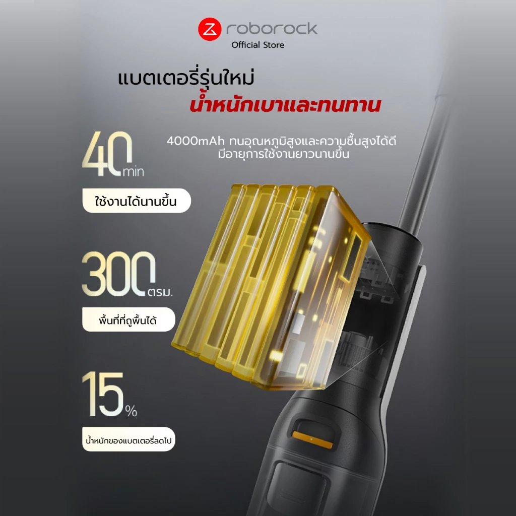 Roborock F25 ACE เครื่องล้างพื้น ไร้สาย อัจฉริยะ จัดการได้ทั้งแบบแห้ง เอนราบ180องศา พลังดูด 20,000Pa thumbnail 6