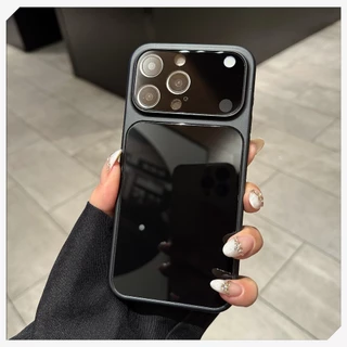 เคสโทรศัพท์ผิวกระจก มีฟิล์มป้องกันเลนส์ สัมผัสเหมือนเครื่องเดิม ใช้ได้กับ iP 14/15/16/17 Pro Max