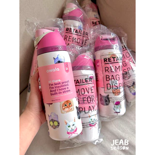 โอวาล่าออกใหม่! ลายน้องแมวสีชมพู (มีขายเฉพาะที่เมกา) Owala Cat College FreeSip 32oz. แก้วน้ำเก็บความเย็น