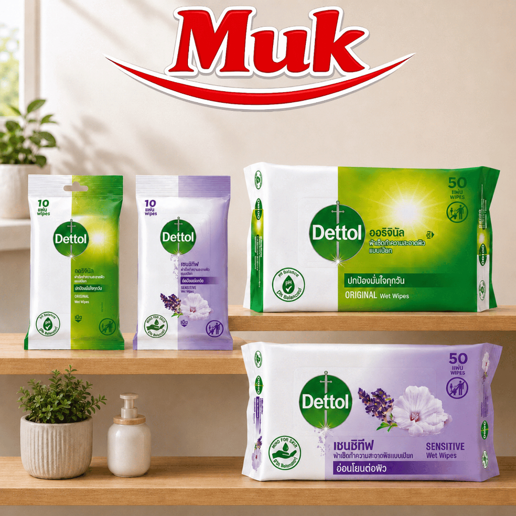 Dettol กระดาษทิชชู่เปียก 10-50 แผ่น Green | Lavender