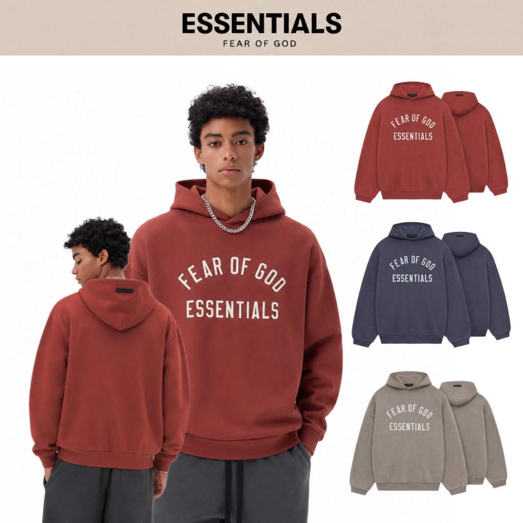 100% Authentic Fear of God Essentials Fall Winter 2024 Holiday Collection Hoodie Men Unisex Streetwe