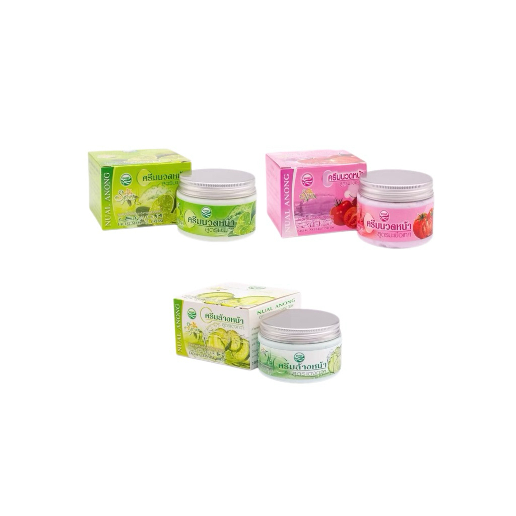 ครีมนวดหน้า ล้างหน้า นวลอนงค์ สูตรมะนาว แตงกวา มะเขือเทศ 150ml