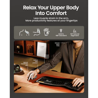 ProtoArc EM11 NL เมาส์แนวตั้ง Ergonomic ไร้สาย Bluetooth 2 ช่อง + 2.4G DPI 8000 ชาร์จได้ สีดำ-ชมพู รับประกัน 2 ปี