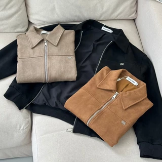 SISSY : เสื้อ Jacket หนังกลับแขนยาวซิปหน้า (S-XL) เนื้อนุ่ม มีซับใน ใส่สบาย แมทช์ง่ายทุกลุค