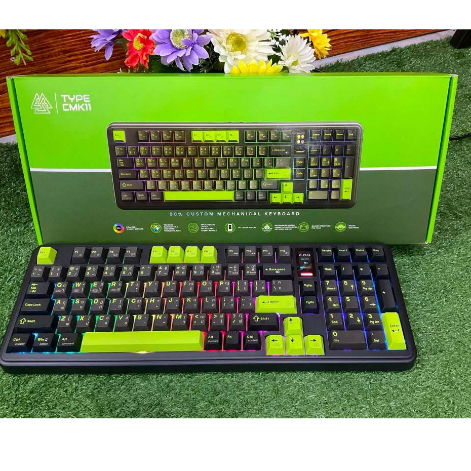 EGA Type CMK11 KEYBOARD WIRELESS BLUETOOTH EGA DISPLAY TYPE CMK11 BLACK (LINEAR SWITCH คีย์บอร์ด)