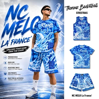 เสื้อบาสแขนสั้น เสื้อบาสแขนกุด กางเกงกีฬา กางเกงบาสขาสั้น NC MELO La France' Collection [ มีไซส์ใหญ่ ]