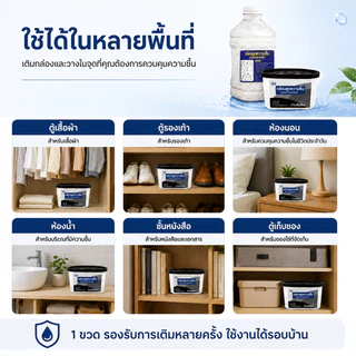 สารดูดความชื้น กล่องดูดความชื้น - รีฟิล 1400 กรัม เม็ดดูดซับความชื้นประสิทธิภาพสูง กันชื้น ลดความชื้น ใช้งานได้ยาวนาน