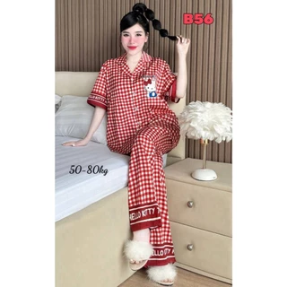🔥งานใหม่🔥แขนสั้น-ขายาว Free size อก44” ผ้าไหมทอ(Silk Satin) เกรดพรีเมียม นุ่ม ลื่น ใส่สบาย