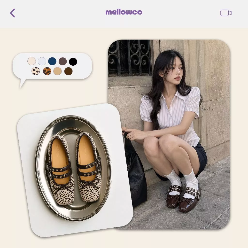 Mellowco รุ่น Iris Classic Ballet รองเท้าบัลเล่ต์สายเข็มขัด M8-4427 / MH-6107 / MC-6516