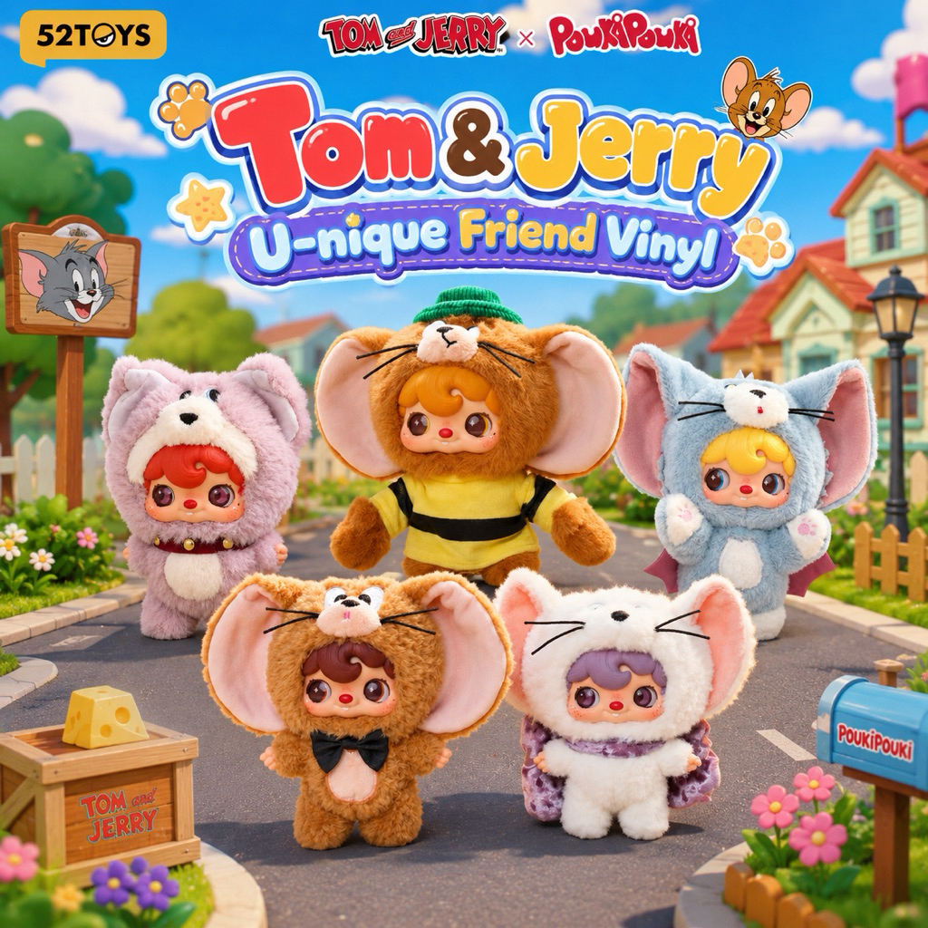‼️NEW‼️( ⚠️พร้อมส่งด่วน⚠️)พวงกุญแจตุ๊กตาTom &Jerry U-nique Friend Vinyl