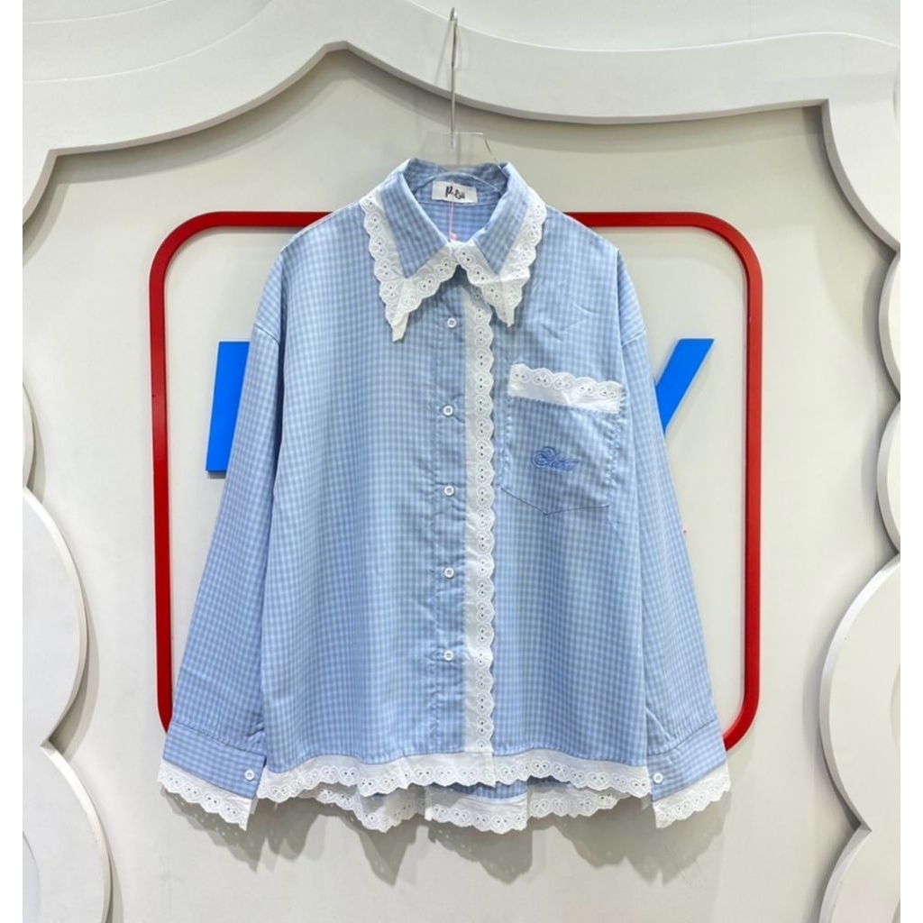 ฿270 Lace Shirt สุดละมุน ดีเทลลูกไม้หวานๆ งานน่ารัก ผ้านิ่มมากกก ใส่สบายสุดๆ ไม่คัน