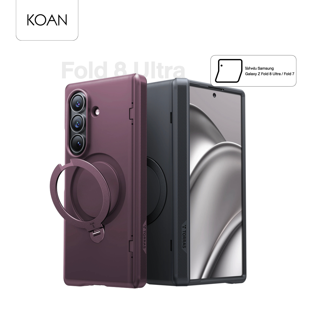 TORRAS เคสกันกระแทก Ostand Q3 Spin ใช้สำหรับ Samsung Galaxy Z Fold 8 Ultra / Fold 7