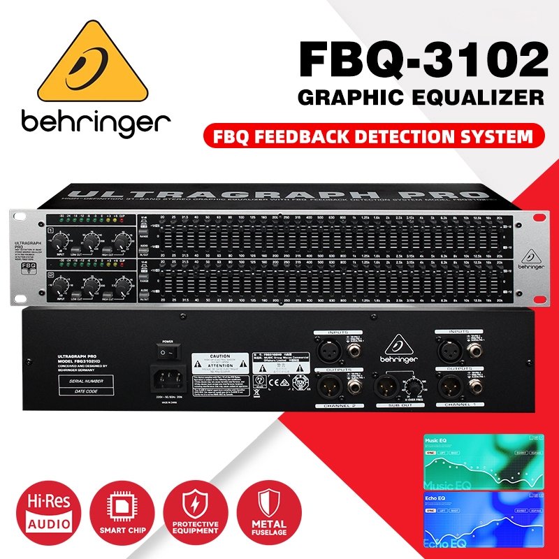 BEHRINGER FBQ3102HD อีควอไลเซอร์ การแสดงบนเวทีระดับมืออาชีพ กราฟิกสเตอริโอ 31 ส่วนพร้อมอีควอไลเซอร์ต