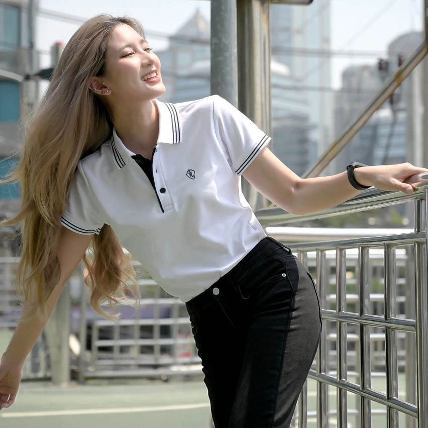 POLOLAND เสื้อโปโลหญิง รุ่นไลน์ - สีขาว (3 สี)