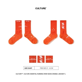ถุงเท้าวิ่งแบบรองรับการกระแทกใต้ฝ่าเท้า | Culture Essential Running Crew Socks | ถุงเท้าแฟชั่น ถุงเท้าคอตต้อน ถุงเท้าบาส