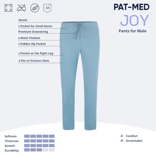 PAT-MED Scrubs Sets Top & Pants for Male รุ่น JOY ชุดสครับแพทย์ พยาบาล (ไม่รวมปักชื่อ)