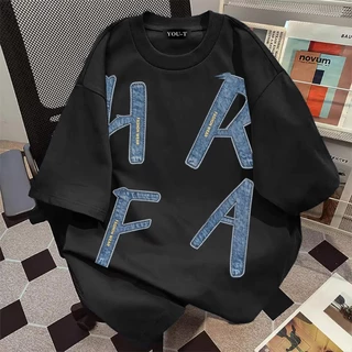 Top.basic🔥เสื้อยืด oversize cotton เสื้อแฟชั่น คอกลม แขนสั้น พิมพ์ลาย 'Hafa' สไตล์ลำลอง ใส่สบาย S-3XL