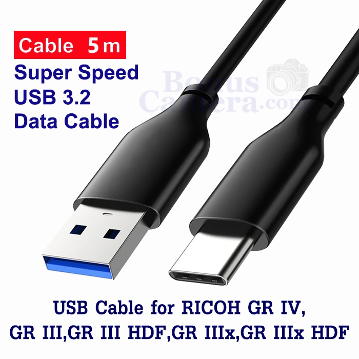 สาย USB 5m ต่อ RICOH GR III,GR III HDF,GR IIIx,GR IIIx HDF,GR IV เข้าคอมพิวเตอร์ Cable for connect C