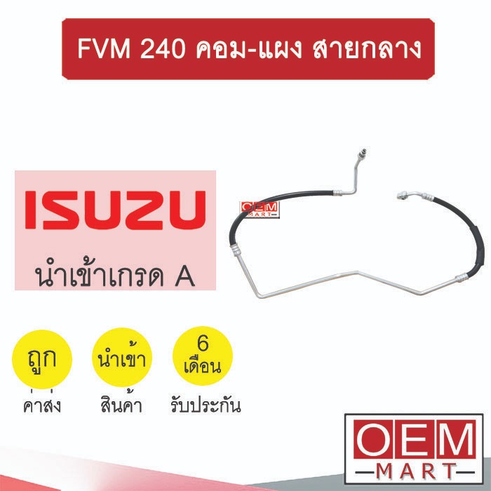 ท่อแอร์ อีซูซุ FVM 240 คอม-แผง สายกลาง สายแอร์ สายแป๊ป ท่อน้ำยาแอร์ FVM240 KPT009 IST009 480