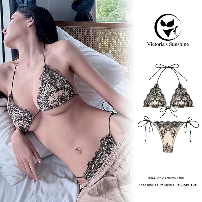Victoria's Sunshine ชุดว่ายน้ำ bikini บิกินี่2ชิ้น สาวอวบ ผ้าลูกไม้ อุปกรณ์เสริมใหม่ เปิดหลัง#1214