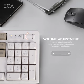 EGA TYPE K12 Membrane Switch Full Size Keyboard 104 Key ปุ่มนุ่ม พิมพ์สบาย ไฟ LED 3 โหมด [รับประกัน 2 ปี]