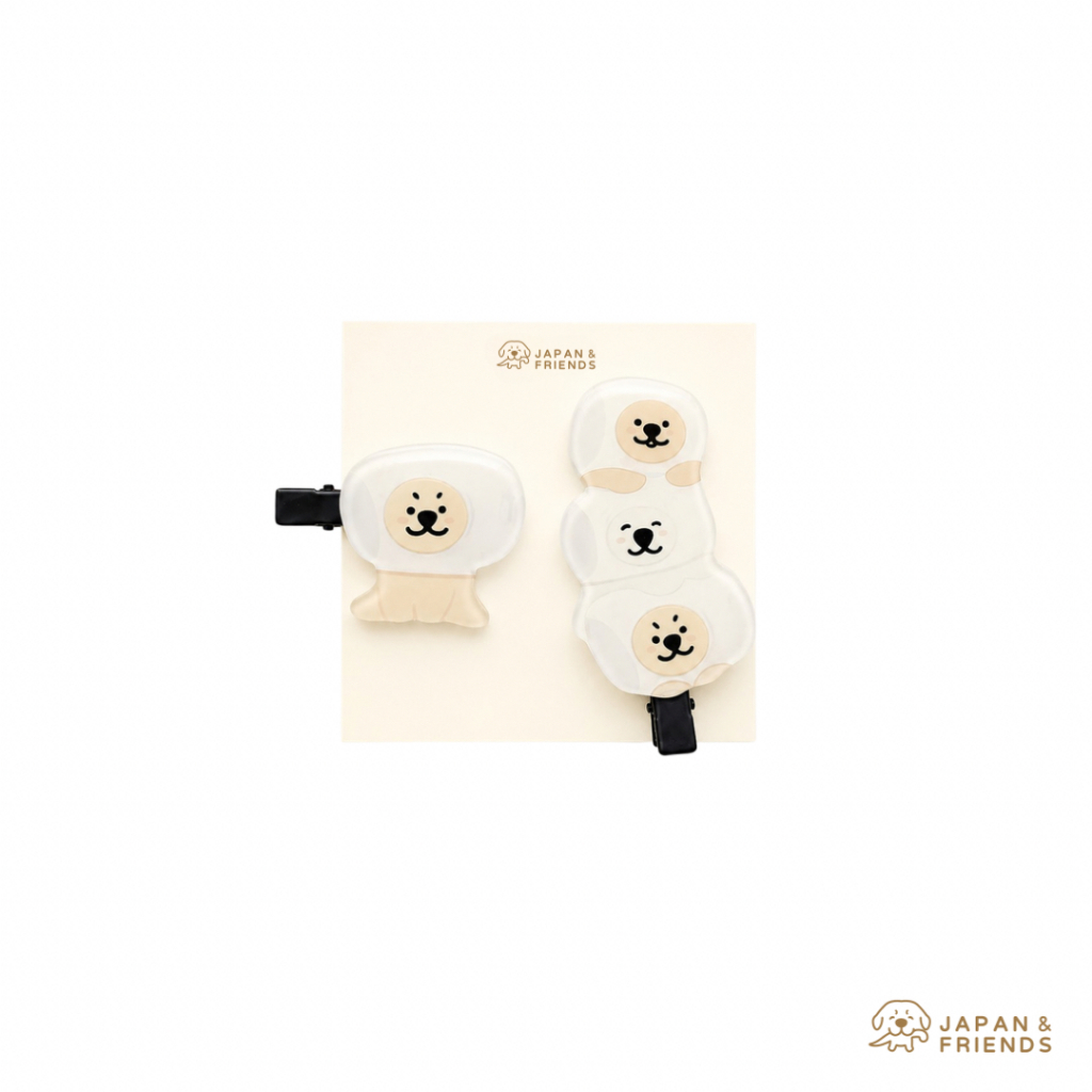 3J Marshmallow Hair Clips - กิ๊บติดผมมาชเมลโล่ จุ๊มเหม่ง & จุ๊มเหม่ง เจได ใจดี (2 ชิ้น/เซ็ต)