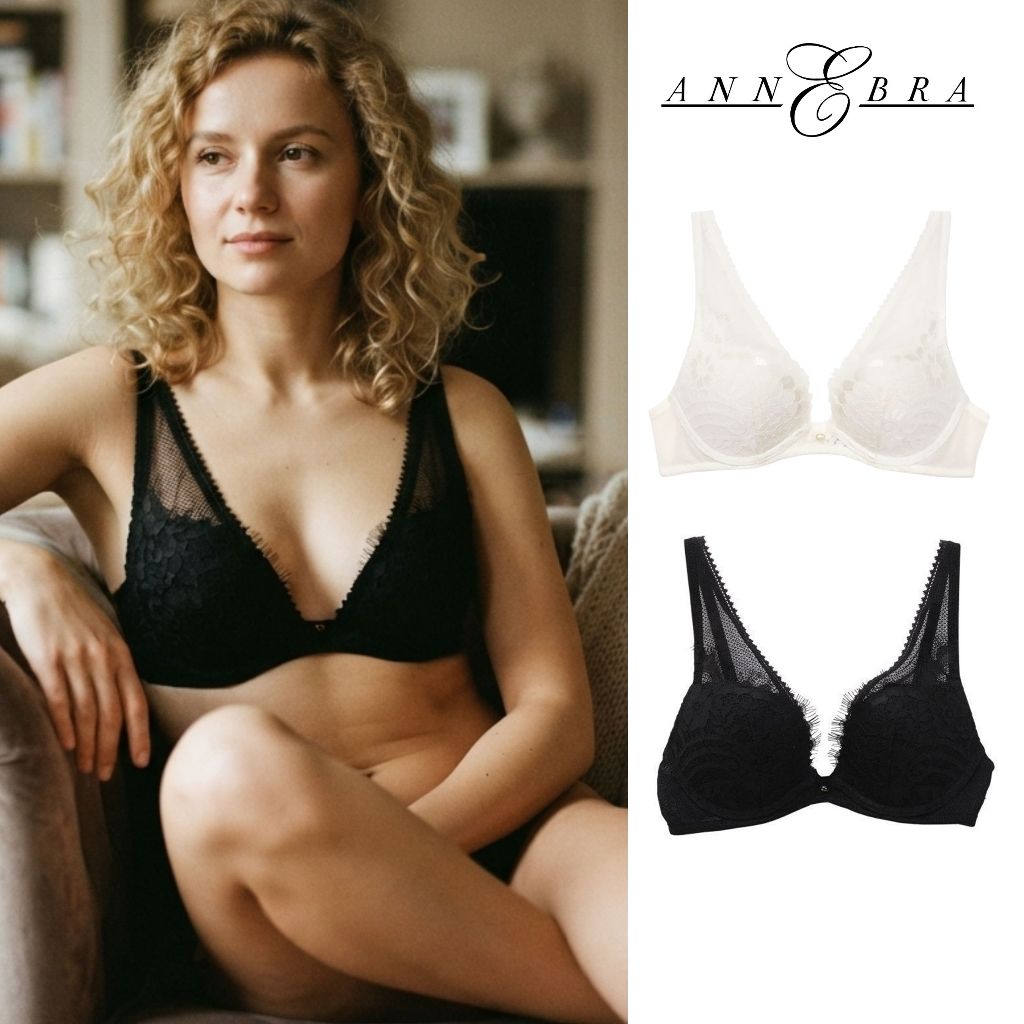 Annebra บราเสริมทรง ตะขอหลัง มีโครง เสริมฟองน้ำ Push up Mold bra Bloom Up รุ่น AB1-599