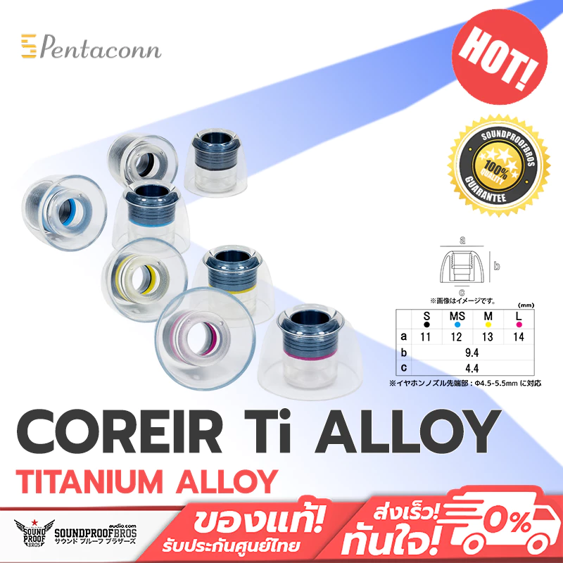 จุกหูฟัง Pentaconn COREIR -Ti ALLOY (Titanium Alloy) *1 กล่อง บรรจุจุก 1 คู่*